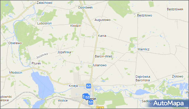 mapa Barcin-Wieś, Barcin-Wieś na mapie Targeo
