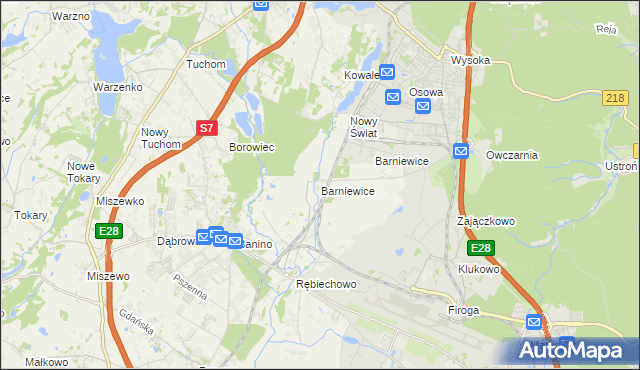 mapa Barniewice, Barniewice na mapie Targeo