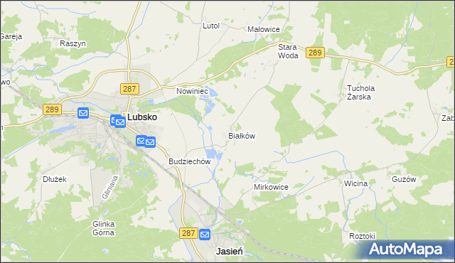 mapa Białków gmina Lubsko, Białków gmina Lubsko na mapie Targeo