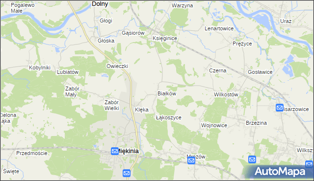 mapa Białków gmina Miękinia, Białków gmina Miękinia na mapie Targeo