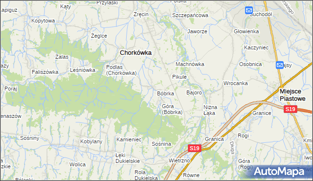 mapa Bóbrka gmina Chorkówka, Bóbrka gmina Chorkówka na mapie Targeo
