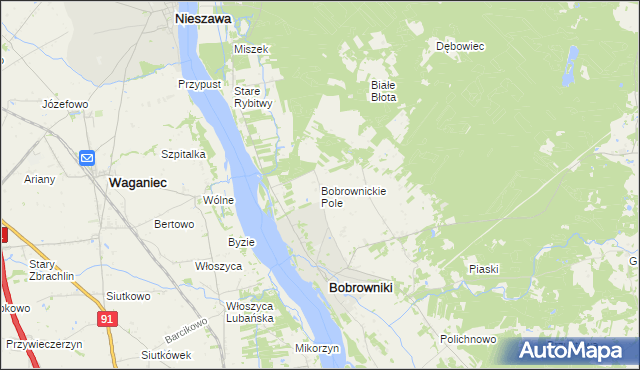 mapa Bobrownickie Pole, Bobrownickie Pole na mapie Targeo