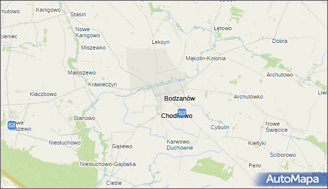 mapa Bodzanów powiat płocki, Bodzanów powiat płocki na mapie Targeo