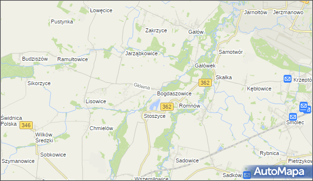 mapa Bogdaszowice, Bogdaszowice na mapie Targeo