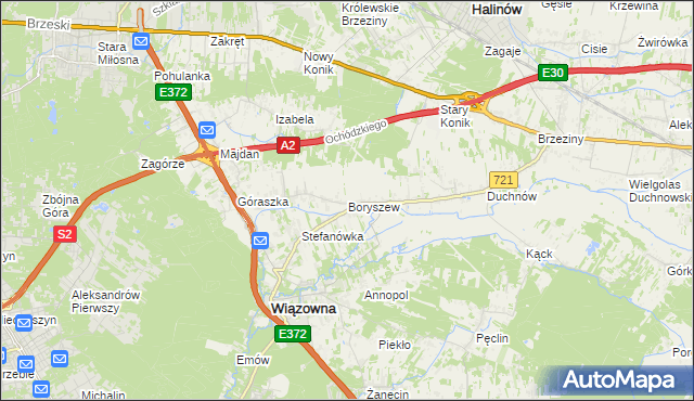 mapa Boryszew, Boryszew na mapie Targeo