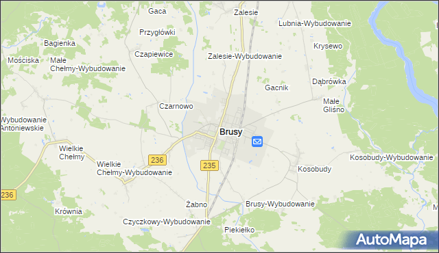 mapa Brusy, Brusy na mapie Targeo