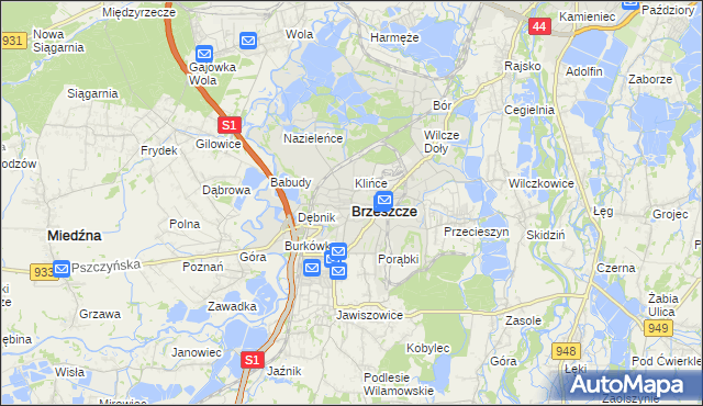 mapa Brzeszcze, Brzeszcze na mapie Targeo