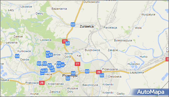 mapa Buszkowice gmina Żurawica, Buszkowice gmina Żurawica na mapie Targeo