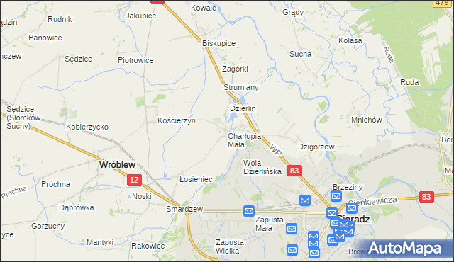 mapa Charłupia Mała, Charłupia Mała na mapie Targeo