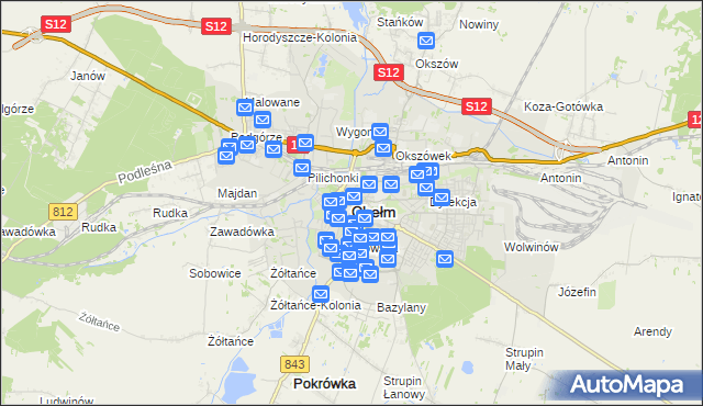 mapa Chełma, Chełm na mapie Targeo