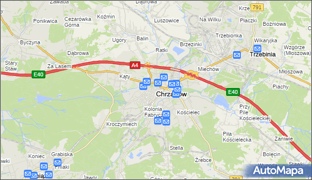 mapa Chrzanów, Chrzanów na mapie Targeo