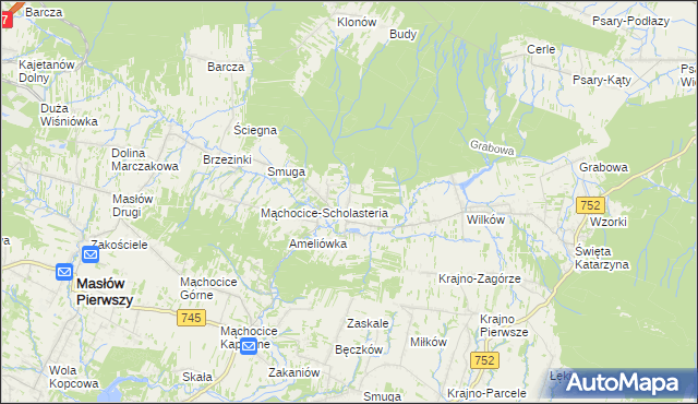 mapa Ciekoty, Ciekoty na mapie Targeo