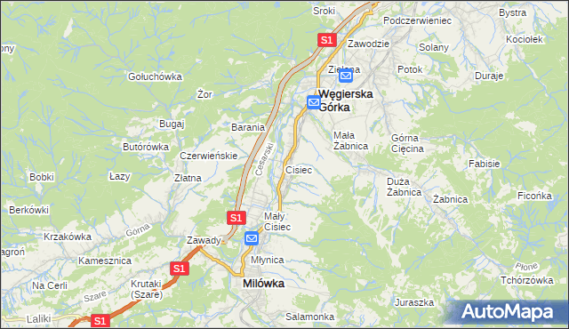 mapa Cisiec, Cisiec na mapie Targeo