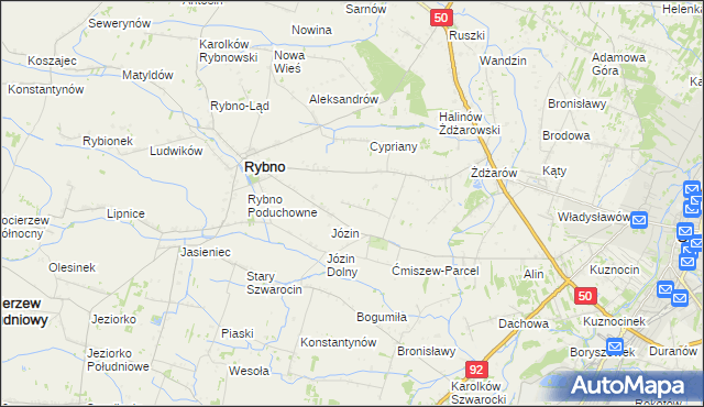 mapa Ćmiszew Rybnowski, Ćmiszew Rybnowski na mapie Targeo