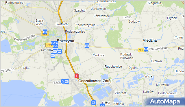 mapa Ćwiklice, Ćwiklice na mapie Targeo