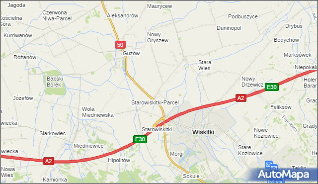 mapa Cyganka gmina Wiskitki, Cyganka gmina Wiskitki na mapie Targeo