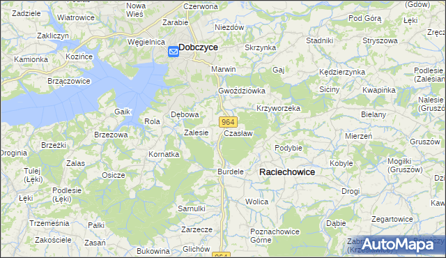 mapa Czasław gmina Raciechowice, Czasław gmina Raciechowice na mapie Targeo