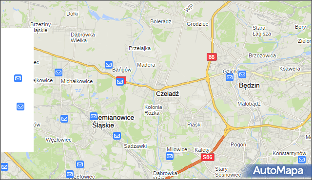 mapa Czeladź, Czeladź na mapie Targeo