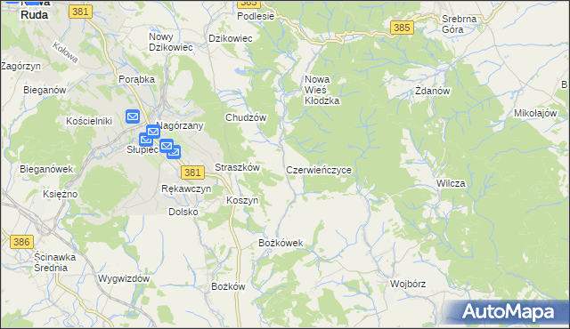 mapa Czerwieńczyce, Czerwieńczyce na mapie Targeo
