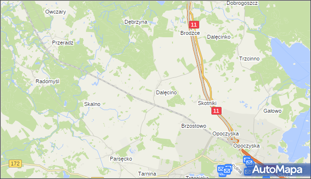 mapa Dalęcino, Dalęcino na mapie Targeo