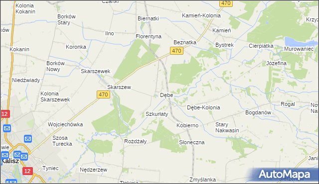 mapa Dębe gmina Żelazków, Dębe gmina Żelazków na mapie Targeo