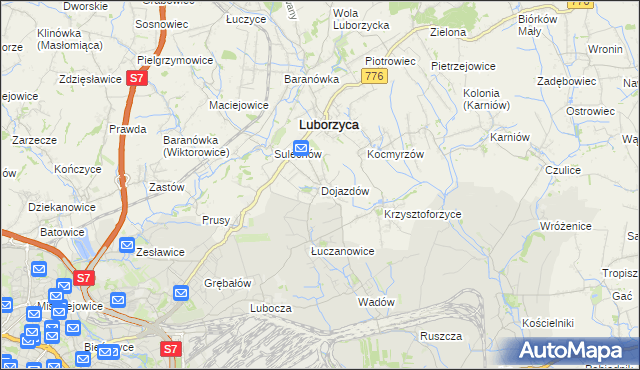 mapa Dojazdów, Dojazdów na mapie Targeo