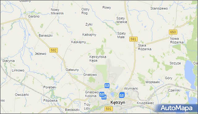mapa Działki gmina Kętrzyn, Działki gmina Kętrzyn na mapie Targeo