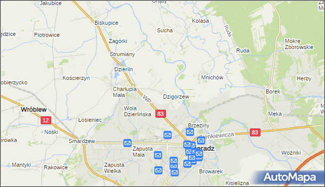mapa Dzigorzew, Dzigorzew na mapie Targeo