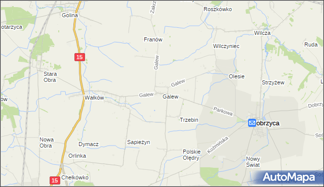 mapa Galew gmina Dobrzyca, Galew gmina Dobrzyca na mapie Targeo