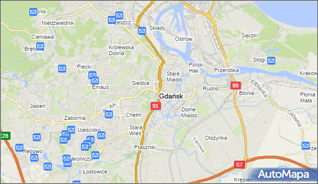 mapa Gdańska, Gdańsk na mapie Targeo