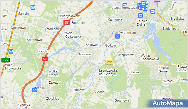 mapa Głosków-Letnisko, Głosków-Letnisko na mapie Targeo