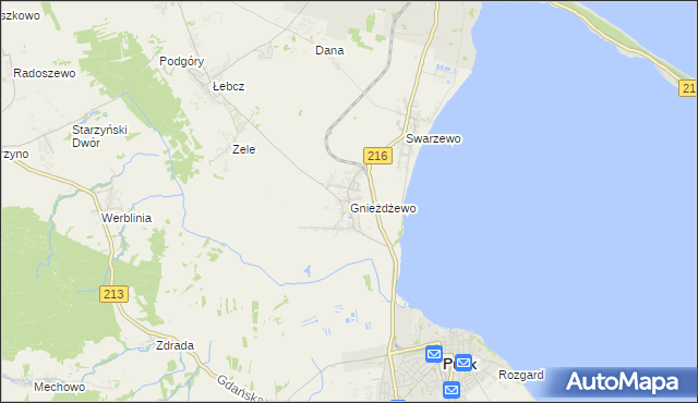 mapa Gnieżdżewo, Gnieżdżewo na mapie Targeo