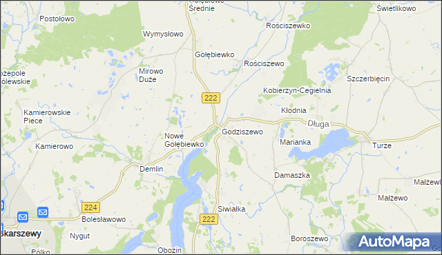 mapa Godziszewo gmina Skarszewy, Godziszewo gmina Skarszewy na mapie Targeo