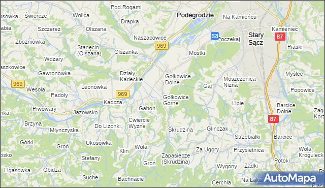 mapa Gołkowice Górne, Gołkowice Górne na mapie Targeo