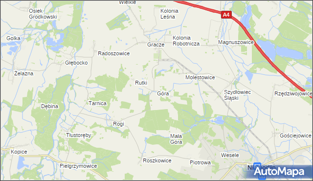 mapa Góra gmina Niemodlin, Góra gmina Niemodlin na mapie Targeo