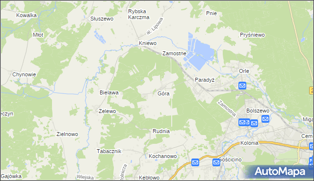 mapa Góra gmina Wejherowo, Góra gmina Wejherowo na mapie Targeo
