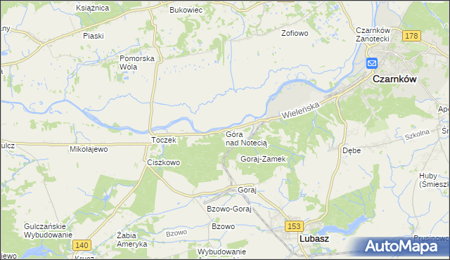 mapa Góra nad Notecią, Góra nad Notecią na mapie Targeo