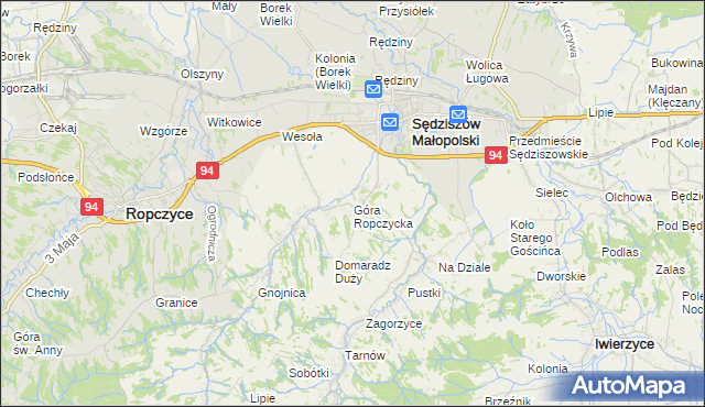 mapa Góra Ropczycka, Góra Ropczycka na mapie Targeo