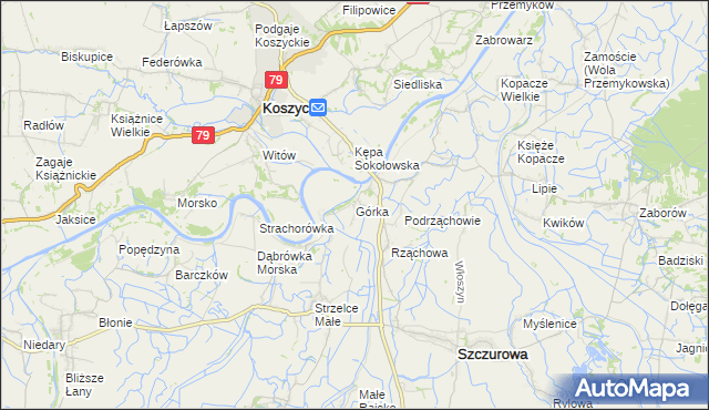 mapa Górka gmina Szczurowa, Górka gmina Szczurowa na mapie Targeo