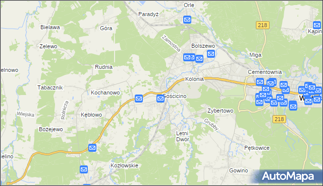 mapa Gościcino, Gościcino na mapie Targeo