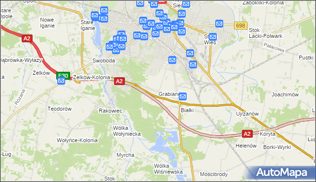mapa Grabianów, Grabianów na mapie Targeo