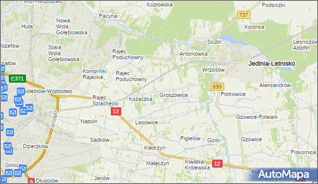 mapa Groszowice, Groszowice na mapie Targeo