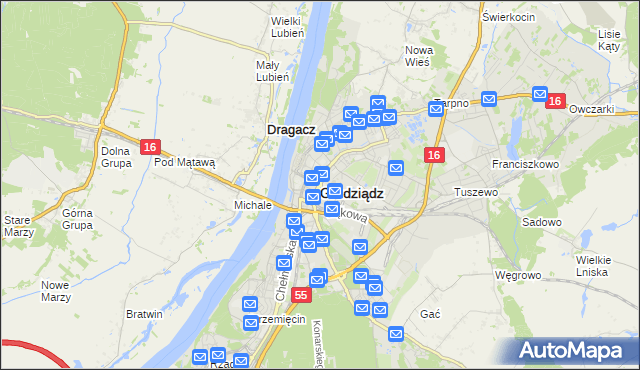 mapa Grudziądza, Grudziądz na mapie Targeo