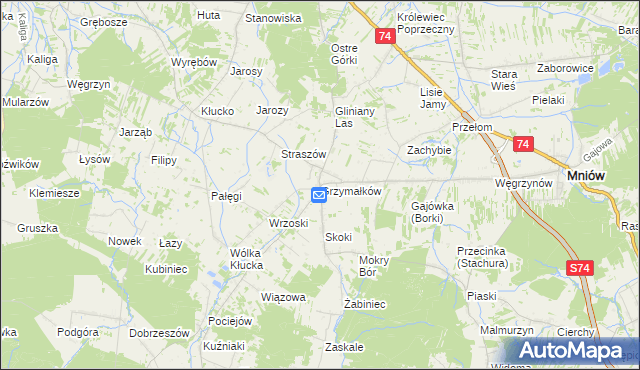 mapa Grzymałków, Grzymałków na mapie Targeo