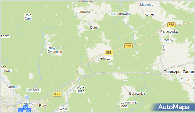 mapa Hedwiżyn, Hedwiżyn na mapie Targeo