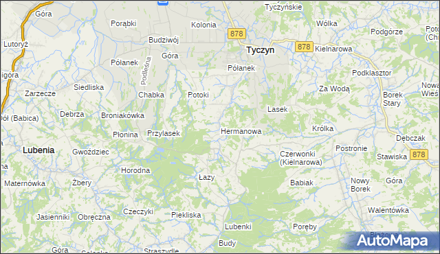 mapa Hermanowa, Hermanowa na mapie Targeo