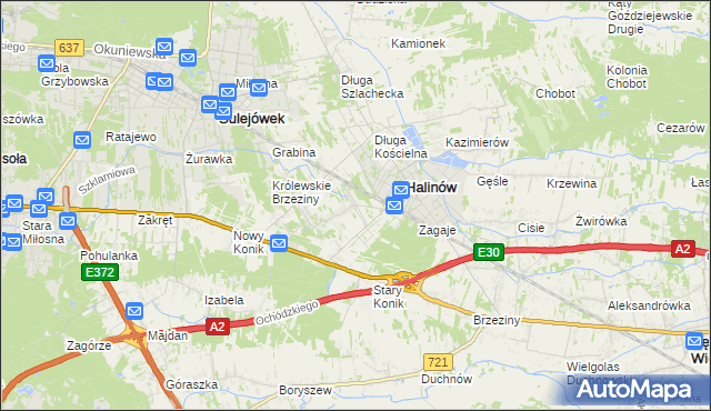 mapa Hipolitów gmina Halinów, Hipolitów gmina Halinów na mapie Targeo
