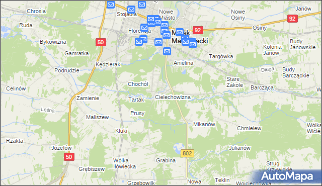 mapa Huta Mińska, Huta Mińska na mapie Targeo