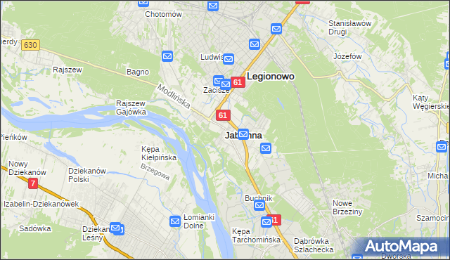 mapa Jabłonna powiat legionowski, Jabłonna powiat legionowski na mapie Targeo