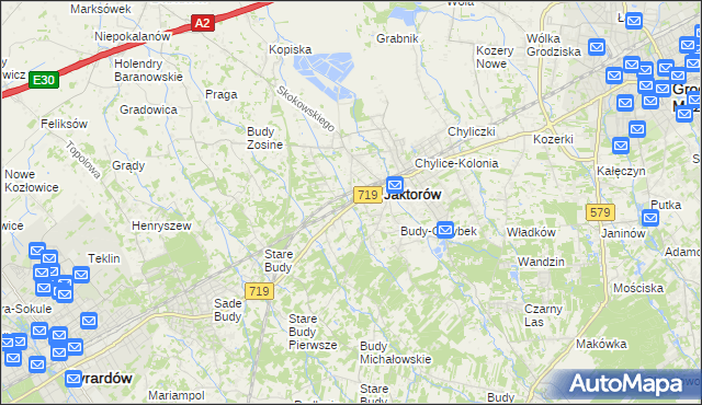 mapa Jaktorów-Kolonia, Jaktorów-Kolonia na mapie Targeo